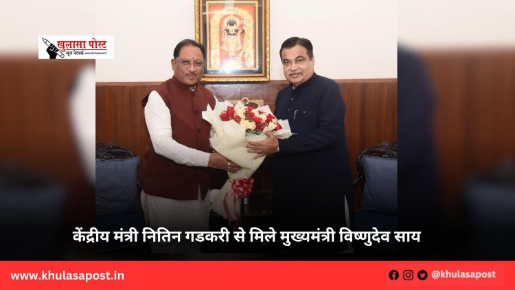 केंद्रीय मंत्री नितिन गडकरी से मिले मुख्यमंत्री विष्णुदेव साय